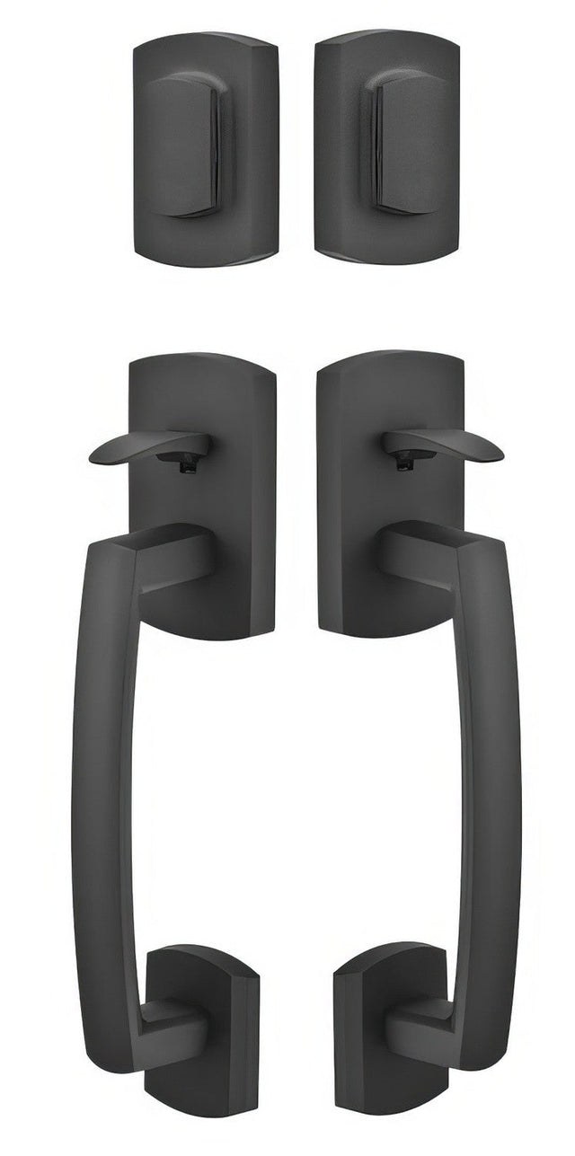 Emtek 454727FB flat black double cylinder handleset