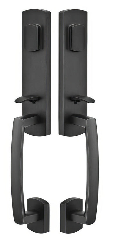 Emtek 454828FB flat black double cylinder handleset