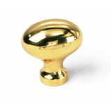 Laurey 45601 456 1-1/4" Solid Brass Oval Cabinet Knob Polished Brass