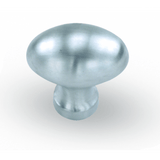 Laurey 45639 456 1-1/4" Solid Brass Oval Cabinet Knob Satin Chrome