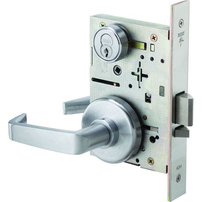 Best 45H7R15H626RH satin chrome classroom door lever