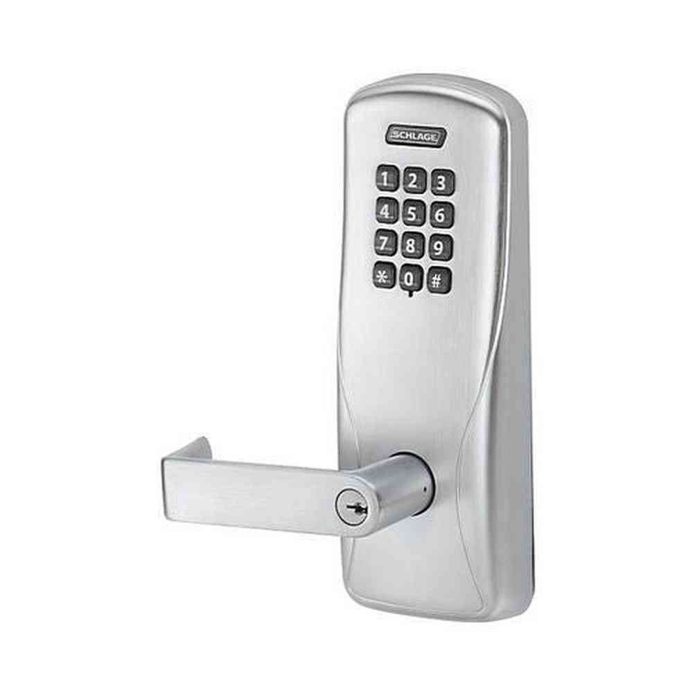 Best 45HW7DEL15H626RH satin chrome electromechanical storeroom lever