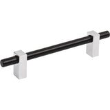 Jeffrey Alexander 478-128MBPC matte black w/polished chrome cabinet drawer pull
