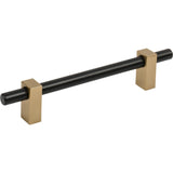 Jeffrey Alexander 478-128MBSBZ matte black w/satin bronze cabinet drawer pull