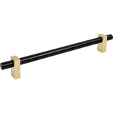 Jeffrey Alexander 478-12MBBG matte black w/brushed gold cabinet pull / appliance pull