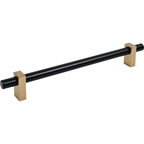 Jeffrey Alexander 478-12MBSBZ matte black w/satin bronze cabinet pull / appliance pull