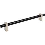 Jeffrey Alexander 478-12MBSN matte black w/satin nickel cabinet pull / appliance pull