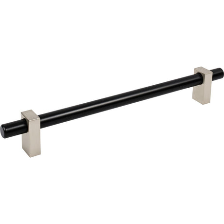 Jeffrey Alexander 478-12MBSN matte black w/satin nickel cabinet pull / appliance pull