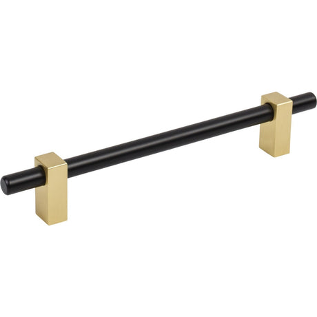 Jeffrey Alexander 478-160MBBG matte black w/brushed gold cabinet drawer pull