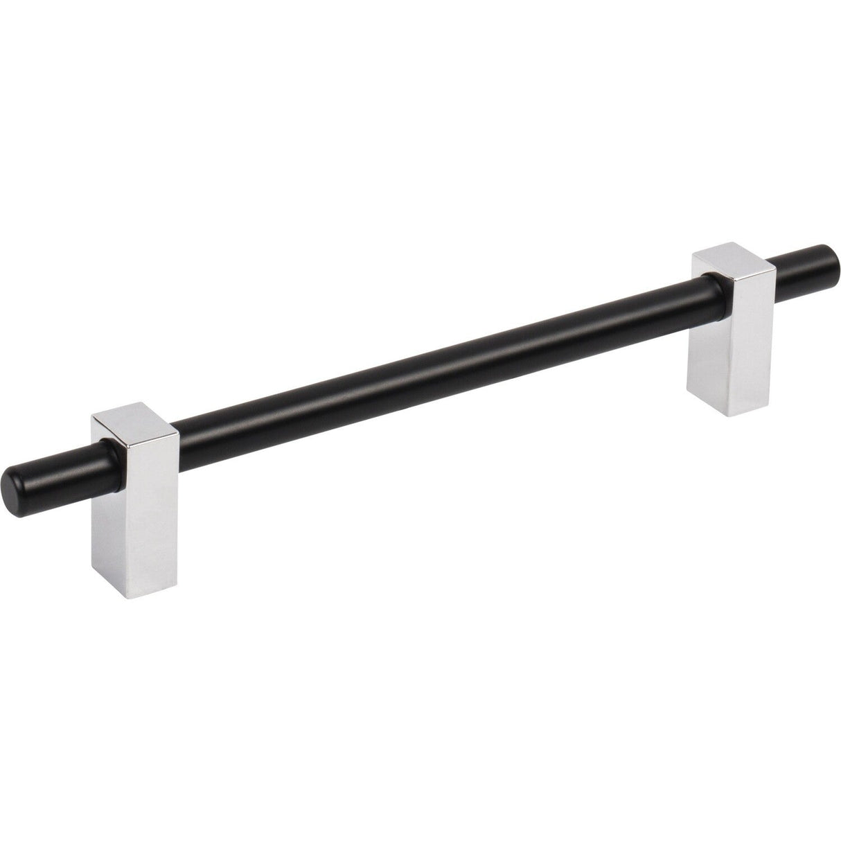 Jeffrey Alexander 478-160MBPC matte black w/polished chrome cabinet drawer pull