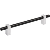 Jeffrey Alexander 478-160MBPC matte black w/polished chrome cabinet drawer pull