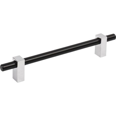Jeffrey Alexander 478-160MBPC matte black w/polished chrome cabinet drawer pull