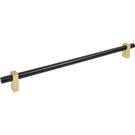 Jeffrey Alexander 478-18MBBG matte black w/brushed gold cabinet pull / appliance pull