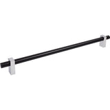Jeffrey Alexander 478-18MBPC matte black w/polished chrome cabinet pull / appliance pull