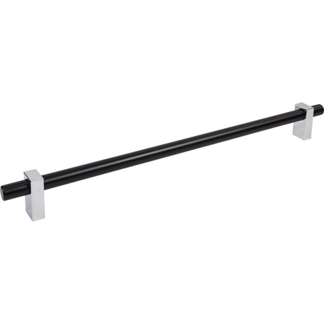 Jeffrey Alexander 478-18MBPC matte black w/polished chrome cabinet pull / appliance pull