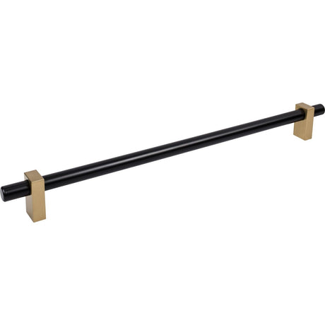 Jeffrey Alexander 478-18MBSBZ matte black w/satin bronze cabinet pull / appliance pull