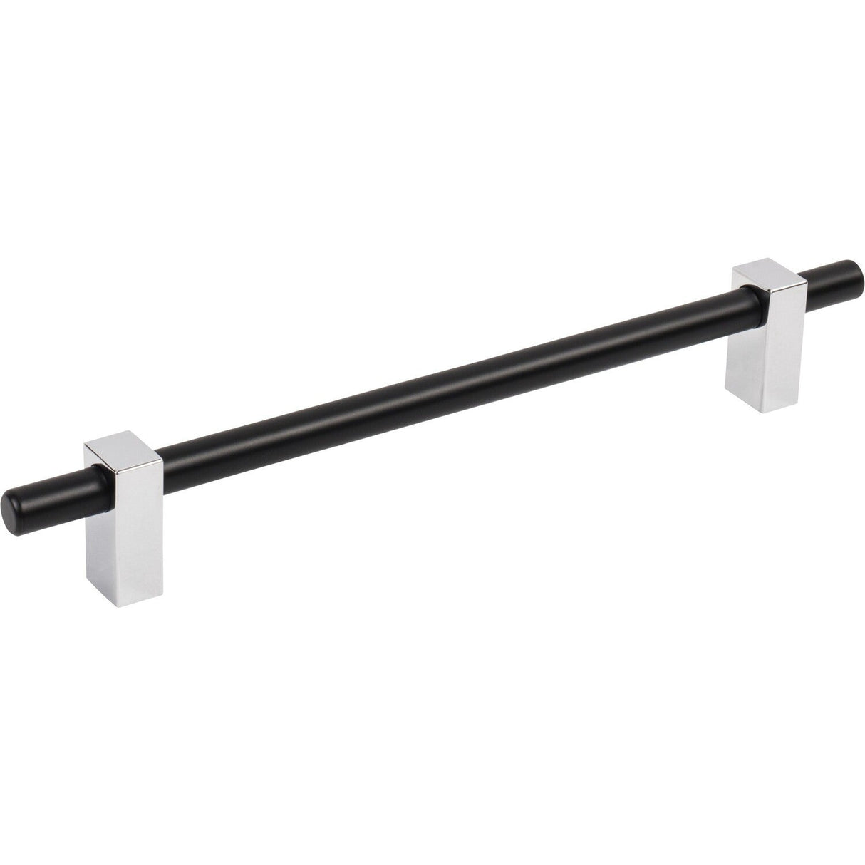 Jeffrey Alexander 478-192MBPC matte black w/polished chrome cabinet drawer pull
