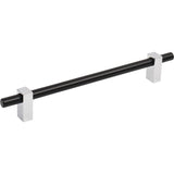 Jeffrey Alexander 478-192MBPC matte black w/polished chrome cabinet drawer pull