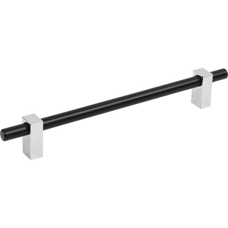 Jeffrey Alexander 478-192MBPC matte black w/polished chrome cabinet drawer pull