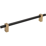 Jeffrey Alexander 478-192MBSBZ matte black w/satin bronze cabinet drawer pull