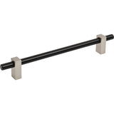 Jeffrey Alexander 478-192MBSN matte black w/satin nickel cabinet drawer pull