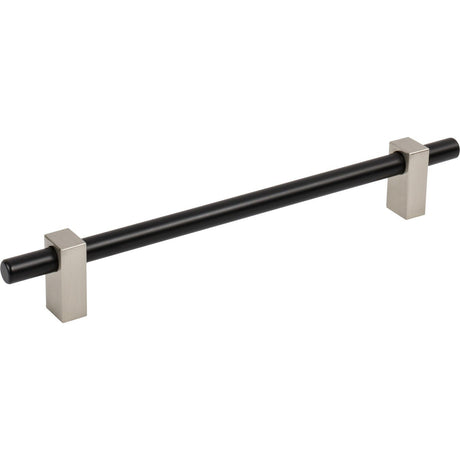 Jeffrey Alexander 478-192MBSN matte black w/satin nickel cabinet drawer pull