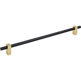 Jeffrey Alexander 478-305MBBG matte black w/brushed gold cabinet drawer pull