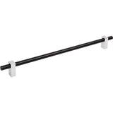 Jeffrey Alexander 478-305MBPC matte black w/polished chrome cabinet drawer pull