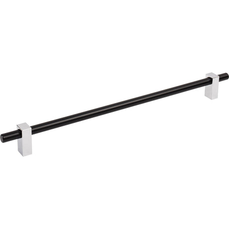 Jeffrey Alexander 478-305MBPC matte black w/polished chrome cabinet drawer pull