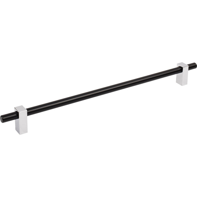 Jeffrey Alexander 478-305MBPC matte black w/polished chrome cabinet drawer pull