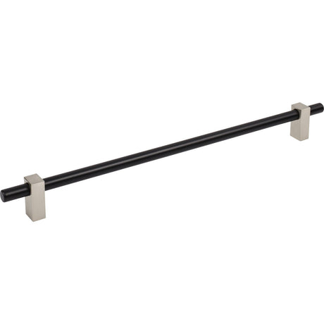 Jeffrey Alexander 478-305MBSN matte black w/satin nickel cabinet drawer pull