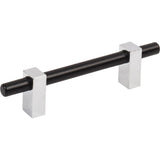 Jeffrey Alexander 478-96MBPC matte black w/polished chrome cabinet drawer pull