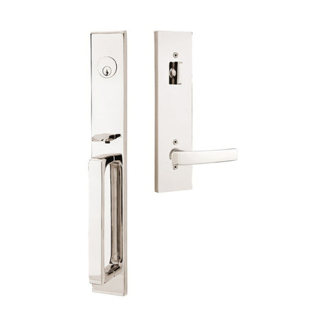 Emtek 4819GVUS14LH polished nickel lifetime single cylinder handleset