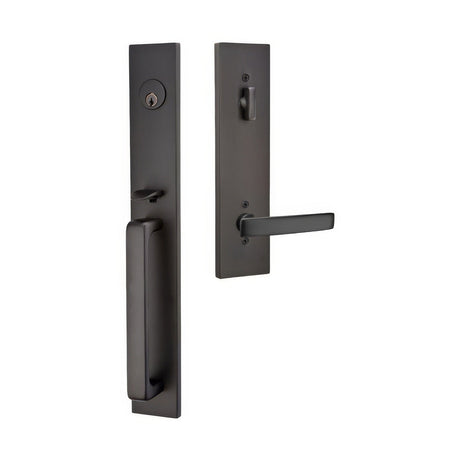 Emtek 4819GVUS19RH flat black single cylinder handleset