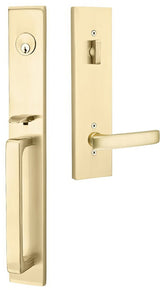 Emtek 4819GVUS4LH satin brass single cylinder handleset