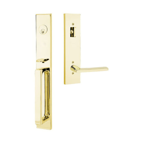Emtek 4819HLOUS3NLLH unlacquered brass single cylinder handleset