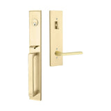 Emtek 4819HLOUS4RH satin brass single cylinder handleset