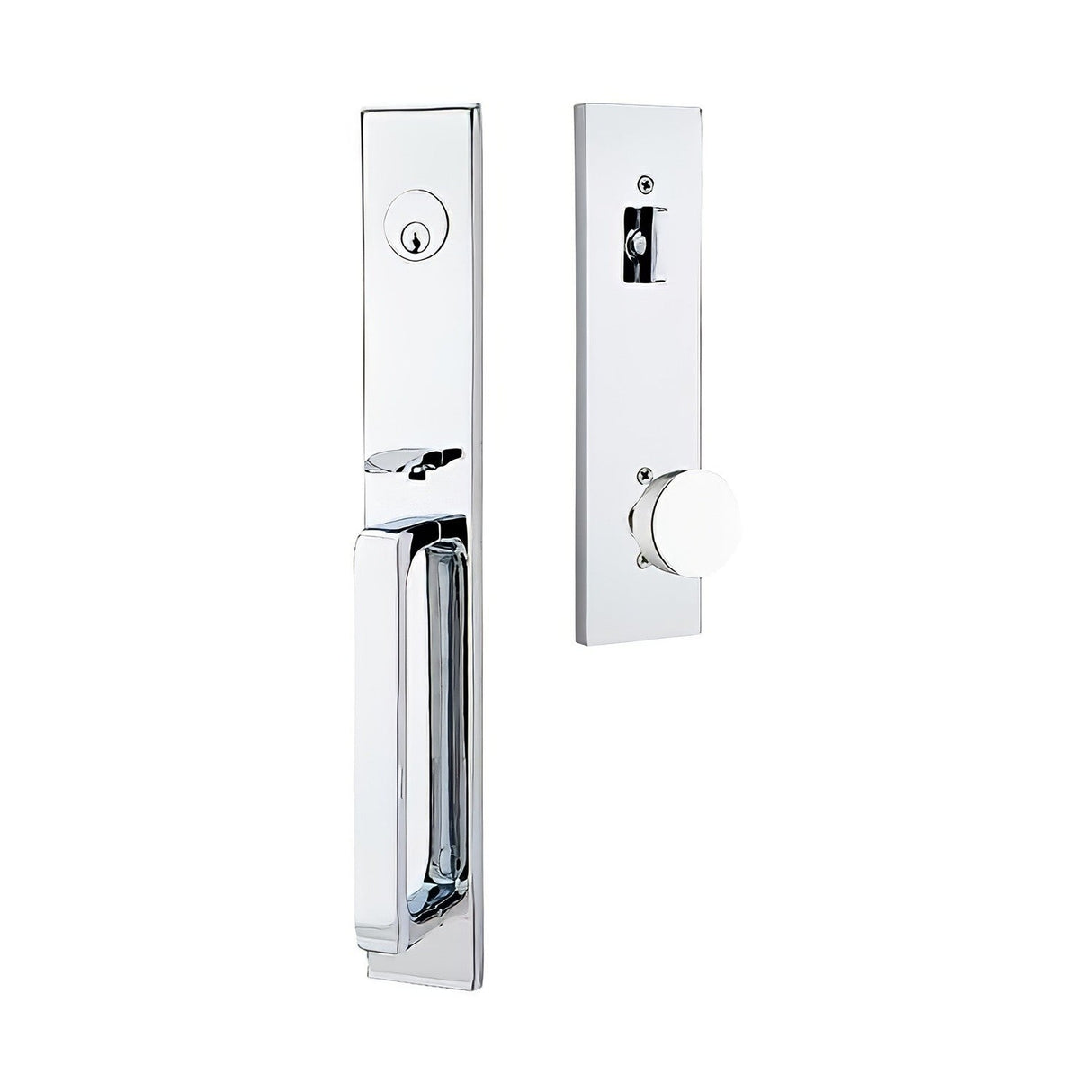 Emtek 4819ROUUS26 polished chrome single cylinder handleset