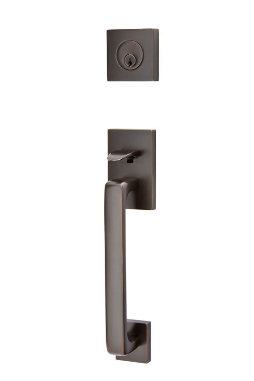 Emtek Knob 2-3/8" and 2-3/4" Backset Single Cylinder Baden Tubular Handleset - Reversible in Oil Rubbed Bronze