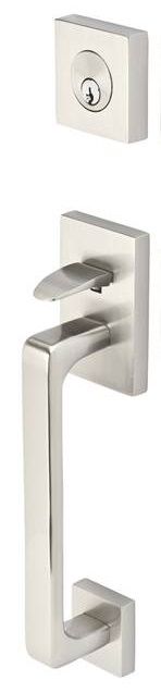 Emtek Knob 2-3/8" and 2-3/4" Backset Single Cylinder Baden Tubular Handleset - Reversible in Satin Nickel