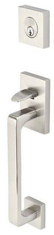 Emtek Knob 2-3/8" and 2-3/4" Backset Single Cylinder Baden Tubular Handleset - Reversible in Satin Nickel