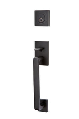 Emtek Knob 2-3/8" and 2-3/4" Backset Single Cylinder Baden Tubular Handleset - Reversible in Flat Black
