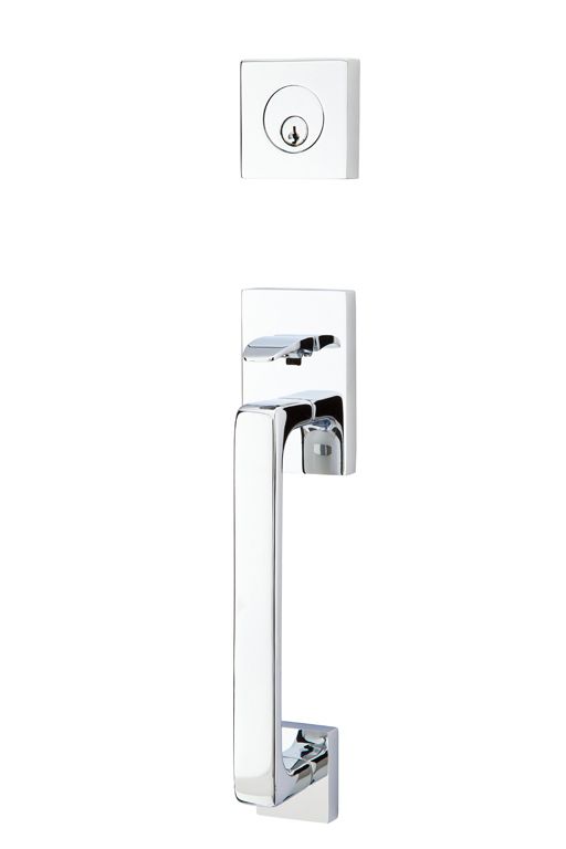Emtek Knob 2-3/8" and 2-3/4" Backset Single Cylinder Baden Tubular Handleset - Reversible in Polished Chrome