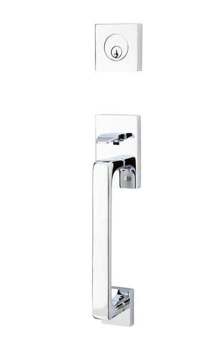 Emtek Knob 2-3/8" and 2-3/4" Backset Single Cylinder Baden Tubular Handleset - Reversible in Polished Chrome