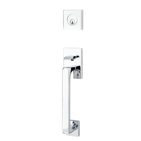 Emtek 4820HLOUS26LH polished chrome single cylinder handleset