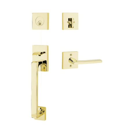 Emtek 4820HLOUS3NLRH unlacquered brass single cylinder handleset