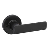 Kwikset Breton Half Dummy Door Lever with Round Rose in Matte Black