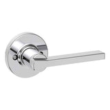 Kwikset Casey Half Dummy Door Lever with Round Rose in Bright Chrome