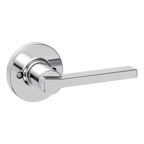 Kwikset Casey Half Dummy Door Lever with Round Rose in Bright Chrome