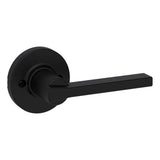 Kwikset Casey Half Dummy Door Lever with Round Rose in Matte Black